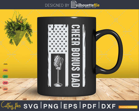 Cheer Bonus Dad Vintage American Flag Father Cheerleader