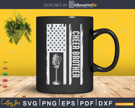 Cheer Brother Vintage American Flag Father Cheerleader