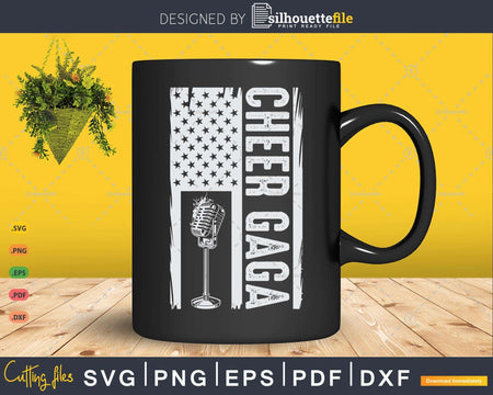 Cheer Gaga Vintage American Flag Father Cheerleader