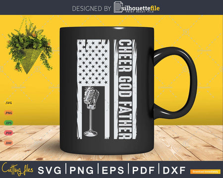 Cheer God Father Vintage American Flag Cheerleader