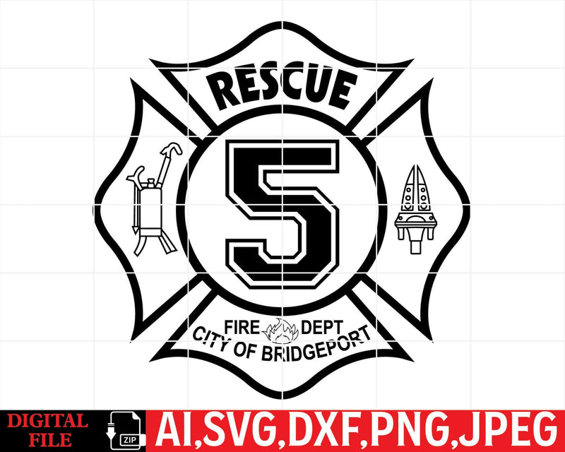 City of Bridgeport Fire Rescue Badge