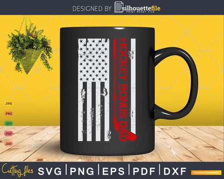 Hockey Bonus Dad Gift American Flag