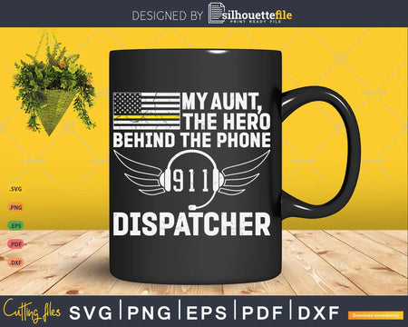 Thin Gold Line American Flag My Aunt 911 Dispatcher Svg