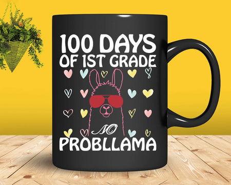 100 Days of 1st Grade No Probllama Llama Svg T-shirt