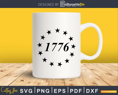 13 Stars 1776 Betsy Ross Independence Day svg cut files for