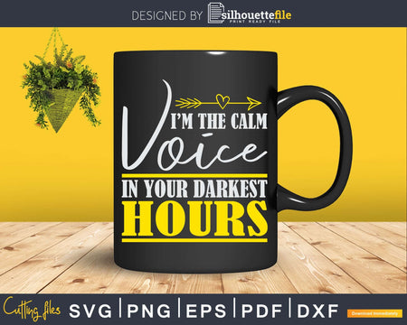 911 Dispatcher Calm Voice In Darkest Hours Svg T-shirt