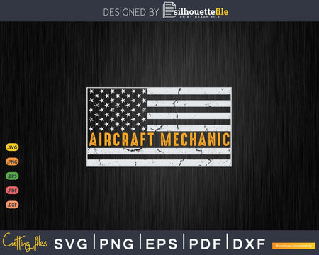 Aircraft Mechanic USA Flag Airplane