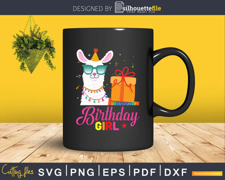 Alpaca Llama Cactus Girls Birthday Party Animal Svg Print