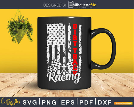 American Flag Dirt Track Racing Car Bike Driver Racer Svg