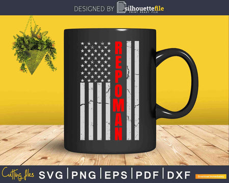 American Flag Repoman Tow Truck Driver Svg Dxf Png Cutting