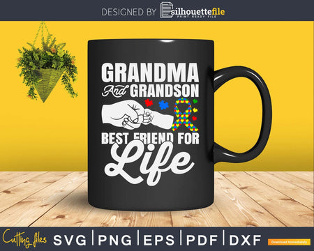 Autism Awareness Grandma Grandson Best Friends Svg Dxf Png