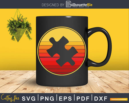Autism Awareness Puzzle Vintage Svg Dxf Png Files Crafters