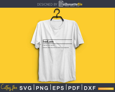Badass Definition svg printable files