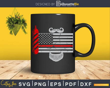 Barbershop 4th of July Patriotic USA flag svg craft cut