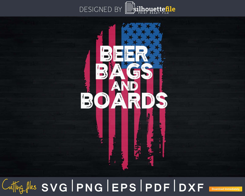 Beer Bags and Boards Cornhole Usa Flag Svg Dxf Png Cricut
