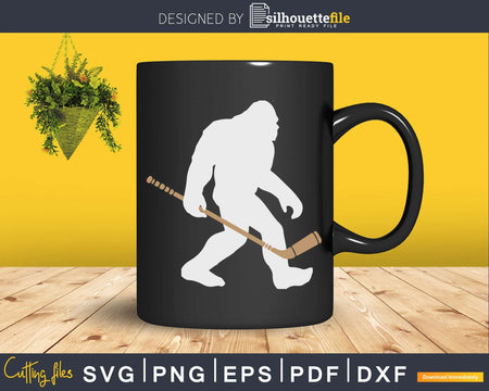 Bigfoot Hockey Cryptid Sasquatch Sports Player Svg Png