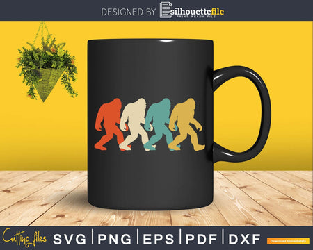 Bigfoot Silhouette Retro Pop Art Sasquatch Graphic Svg
