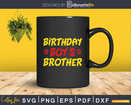 Birthday Boy’s Brother Colorful Svg Png Dxf Cricut Files
