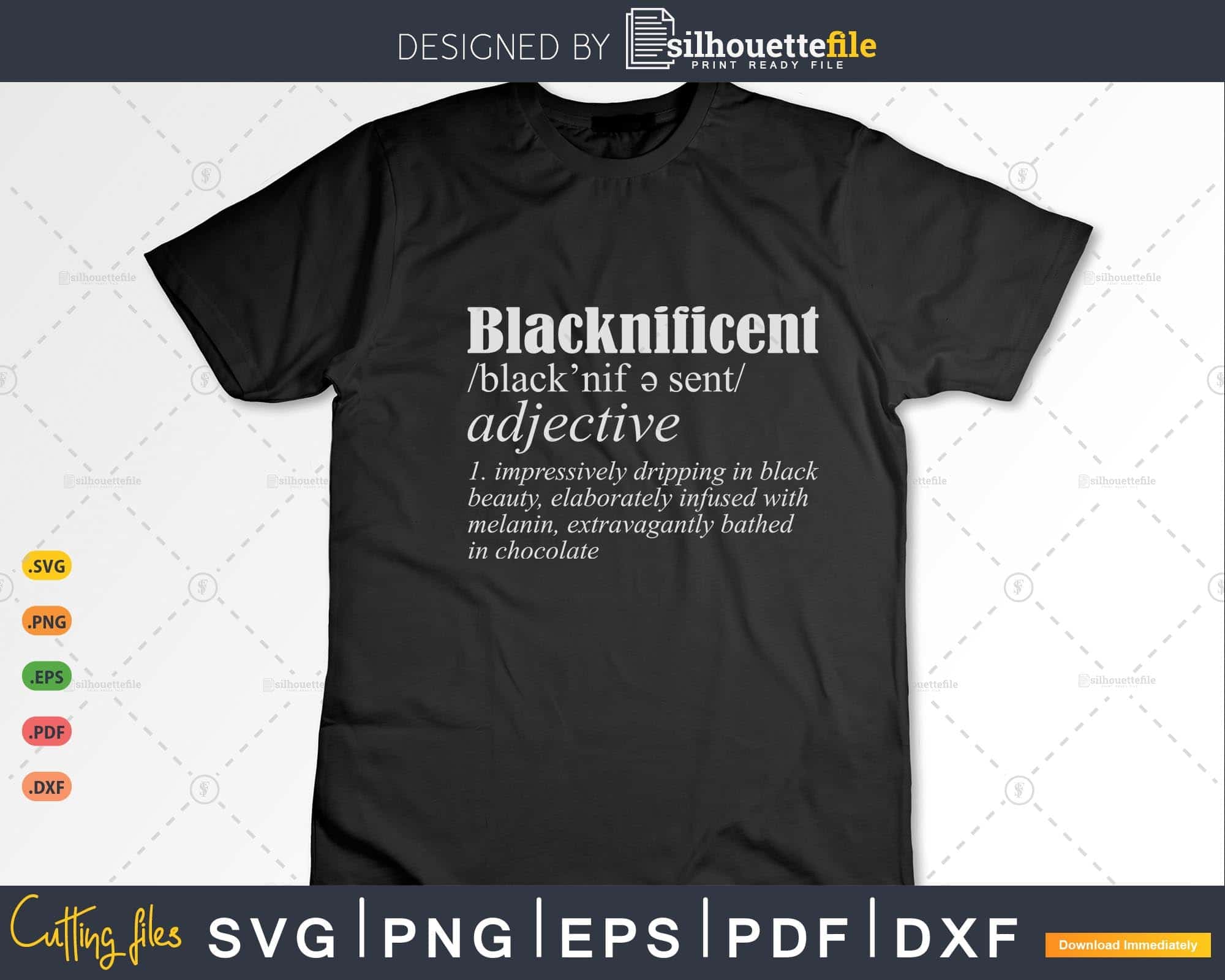 Blacknificent Afro African American Pro Black History Print T-Shirt