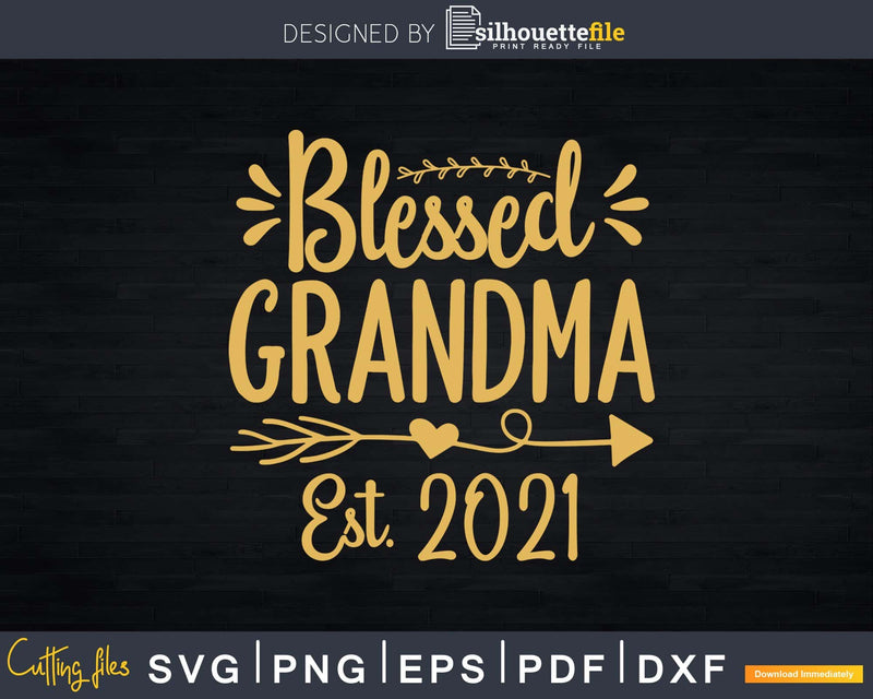 Blessed Grandma Est 2021 Gift Leopard Svg Digital Files