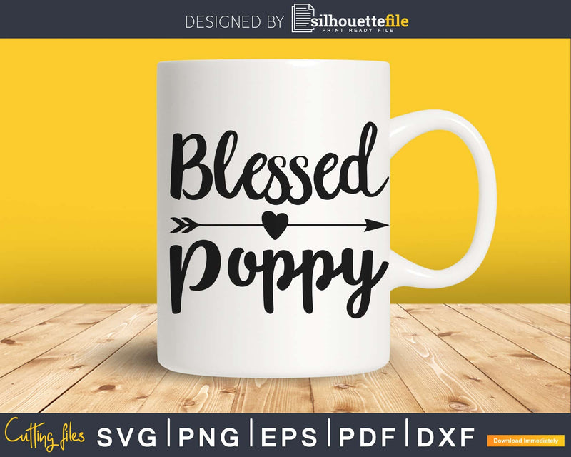 Blessed Poppy SVG cutting silhouette printable vector file