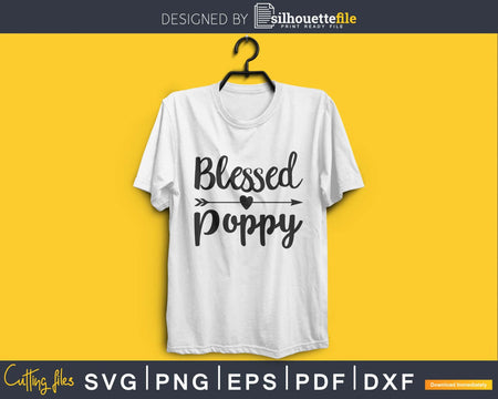 Blessed Poppy SVG cutting silhouette printable vector file