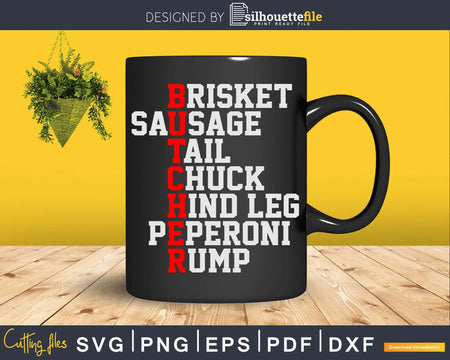 Butcher Knife Pork Cattle Cow Butchers Slaughter Svg Dxf