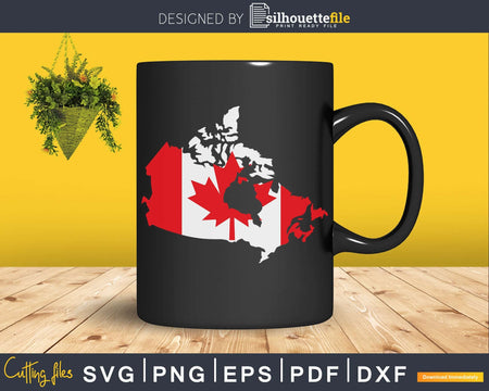 Canadian Flag map Canada Day svg cricut cut cutting files