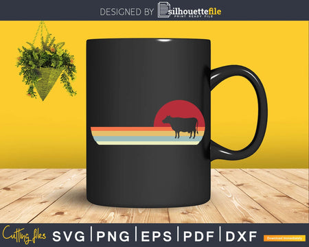 Cattle Cow Butcher Funny Retro Vintage Svg Dxf Cricut Files