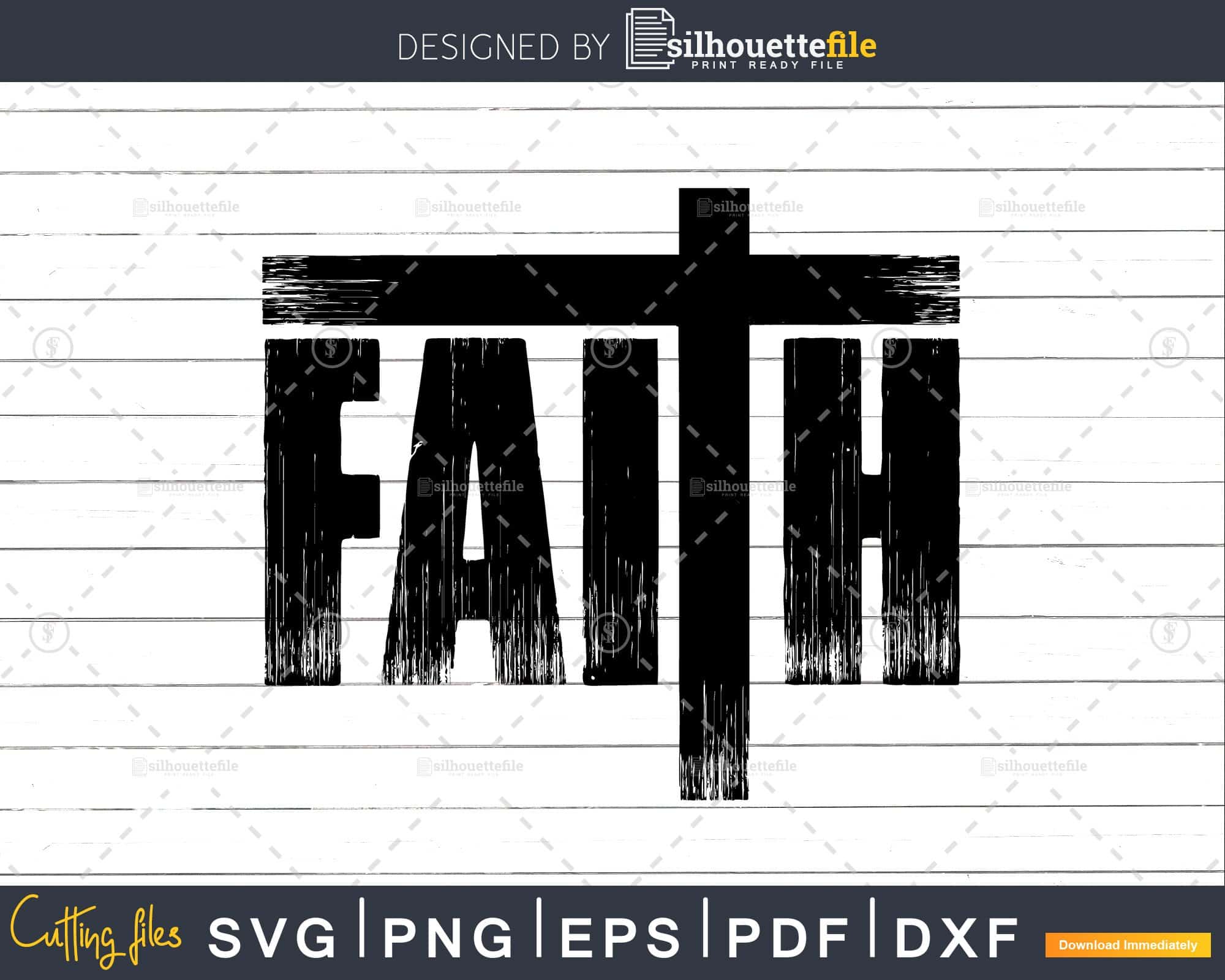Christian Cross Religious Symbol Silhouette Instant Digital File SVG Cut  File JPG Printable PNG Transparent 