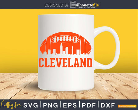 Cleveland Skyline OH Football Game Day svg cutting dxf