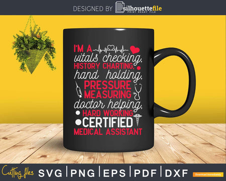 CNA Certified Medical Assistant Chart Assisting Svg T-shirt
