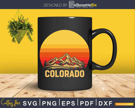 Colorado Retro Vintage Mountains Nature Hiking Svg T-Shirt