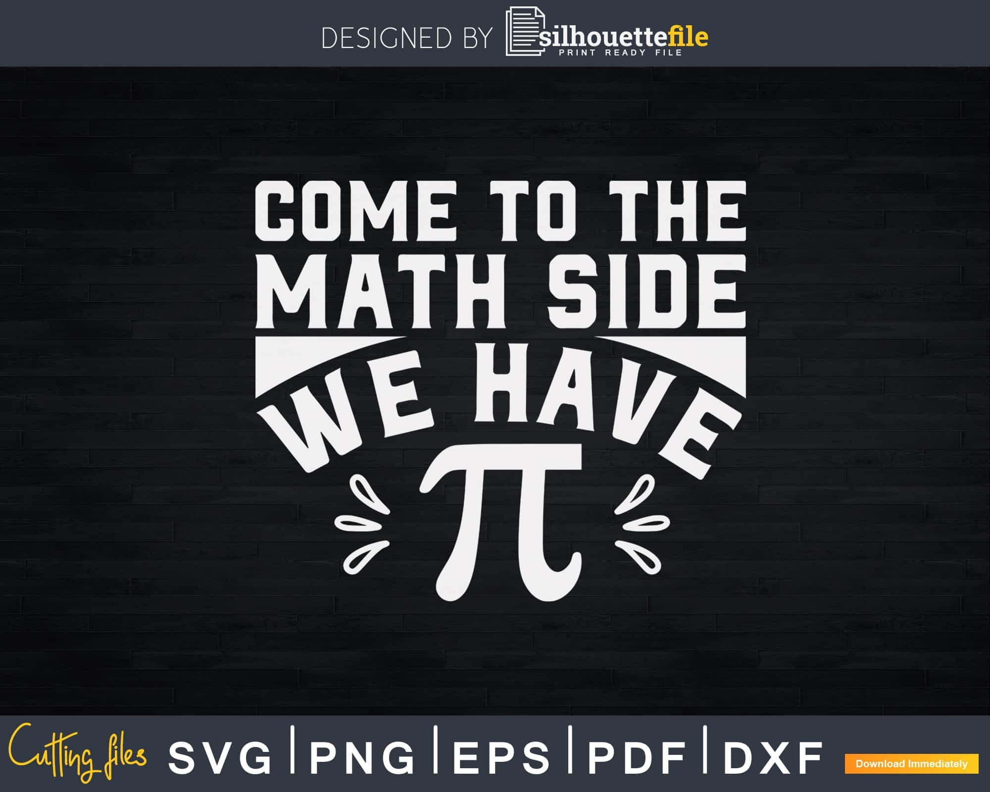 come to the math side we have pi