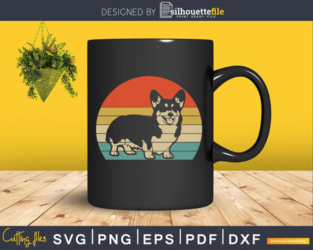 Corgi Dog Retro Vintage 60s 70s Funny Lovers svg png