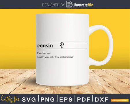Cousin definition svg printable file
