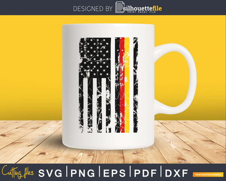 Distressed America Germany Flag svg cricut png cutting