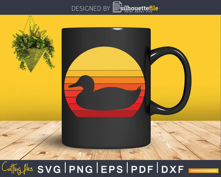 Duck Retro vintage Style svg cut design cutting print-ready