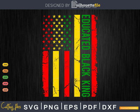 Educated Black King History Month African American Png Svg