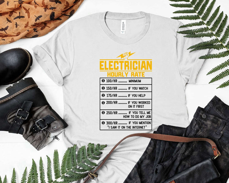 Electric Cable Lineman funny electrician hourly rate svg