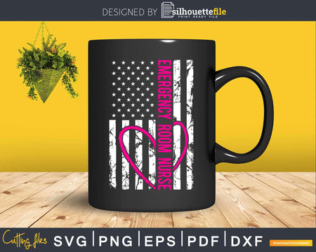 Emergency Room Nurse American Flag Svg T-shirt Design