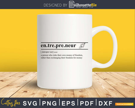 Entrepreneur definition svg printable file