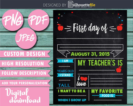 First Day of School Chalkboard Sign 3rd Grade Printable