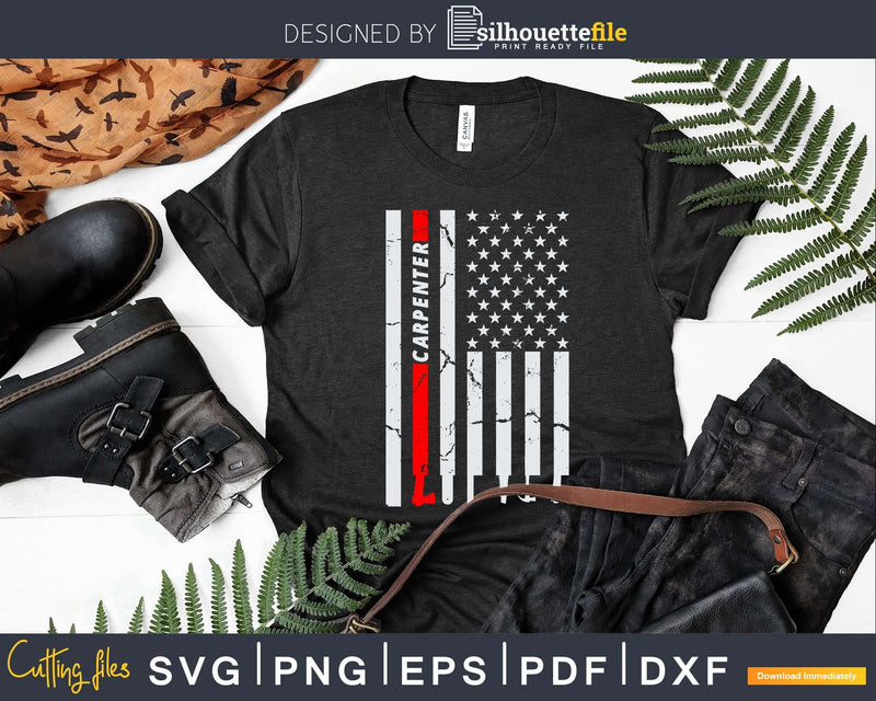 Funny Carpenter Shirts USA Flag Svg Designs Cut Files