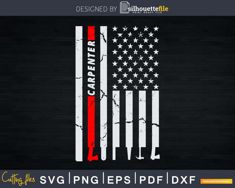 Funny Carpenter Shirts USA Flag Svg Designs Cut Files