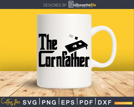 Funny Cornhole The Cornfather Fathers Day Shirt Svg Design