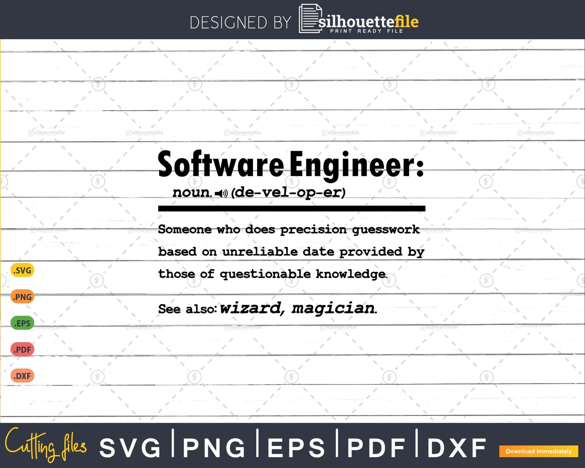 Funny Software Engineer Definition Graduation Gift Svg Crafty File ...