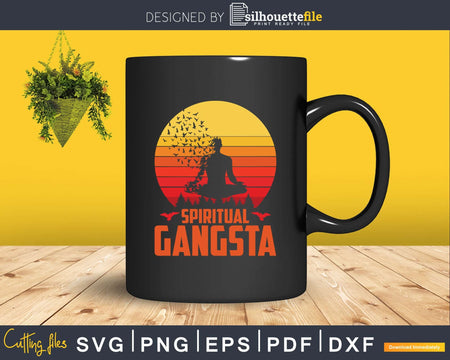 Funny Yoga Spiritual Gangsta Namaste Vintage Svg Instant