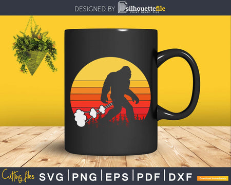 Gassquatch! Funny Farting Bigfoot Retro Fart Svg Designs