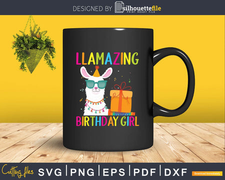 Girl Llama Birthday Llamazing Party Alpaca Balloons Svg